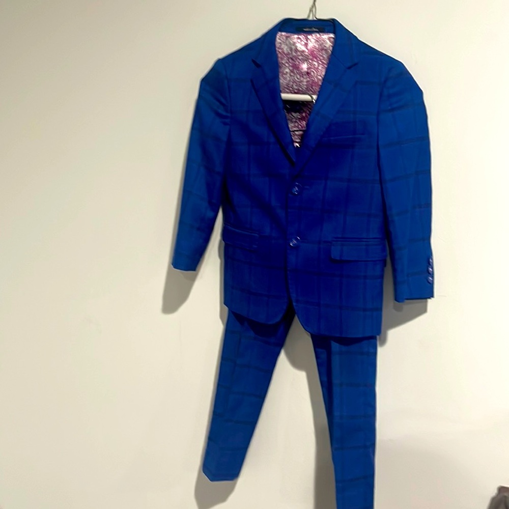 Navy plaid suit